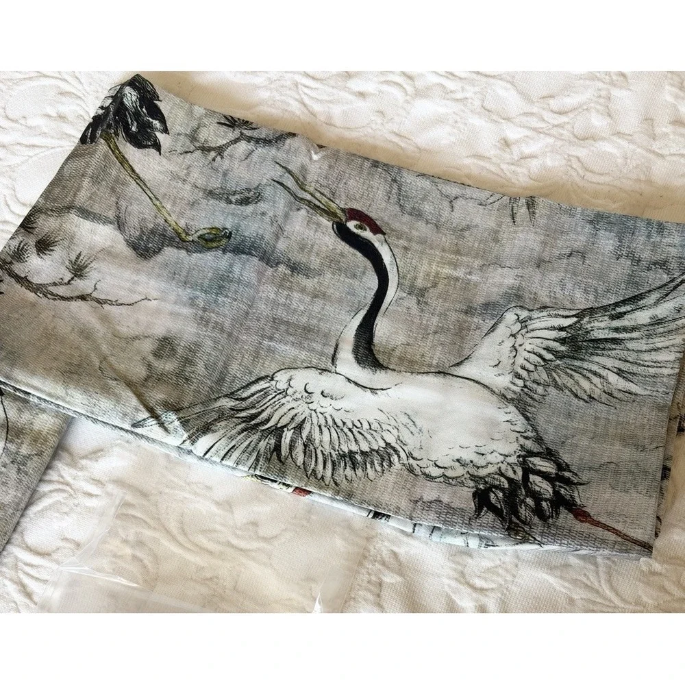 Cuddledown Aves Crane Bird Print Standard Queen Pillowcase 350TC 100% Cotton NEW